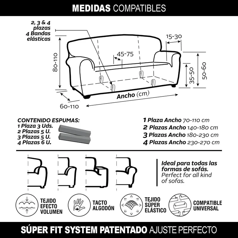 Housse de canapé Sofaskins NIAGARA Vert (Reconditionné C)