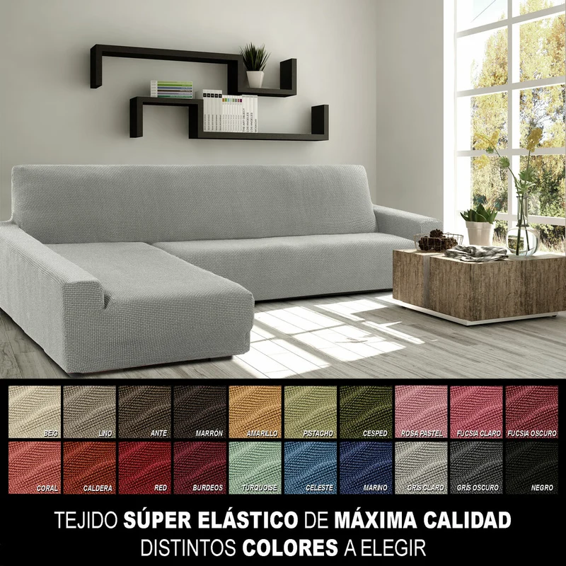 Housse pour chaise longue accoudoir long gauche Sofaskins NIAGARA Gris (Reconditionné B)