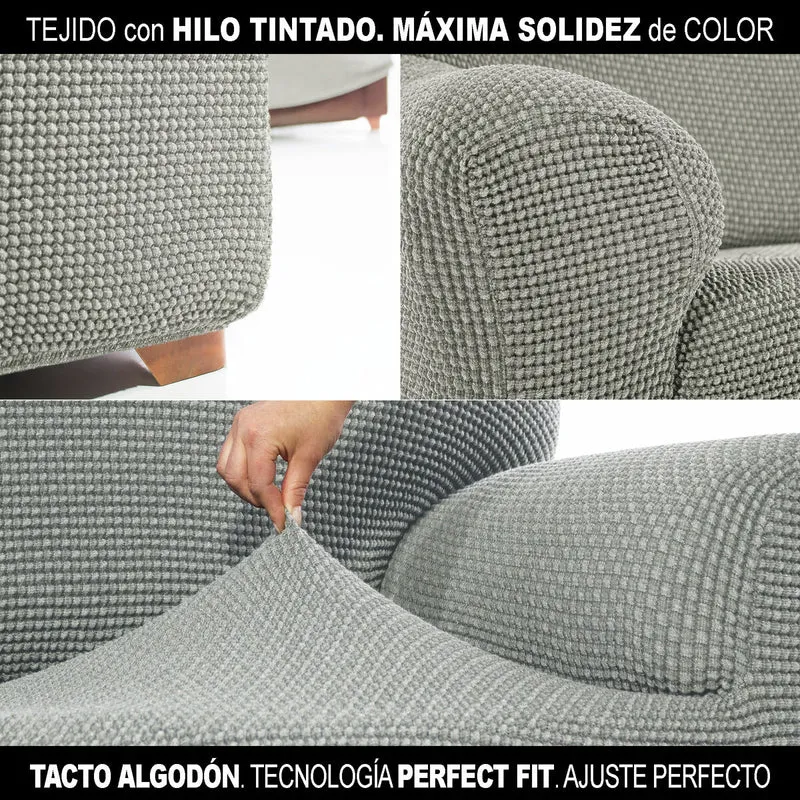 Housse pour chaise longue accoudoir long gauche Sofaskins NIAGARA Gris (Reconditionné B)