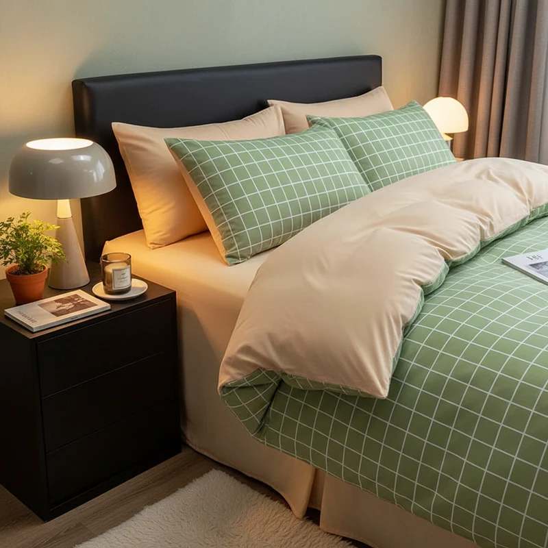 Housse de Couette Coton Lavé 600TC Nordique 3 Pièces – 4 Tailles