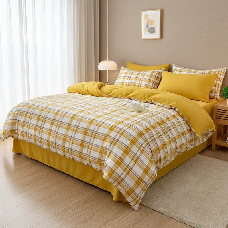 Housse de Couette Coton Lavé 600TC Nordique 3 Pièces – 4 Tailles