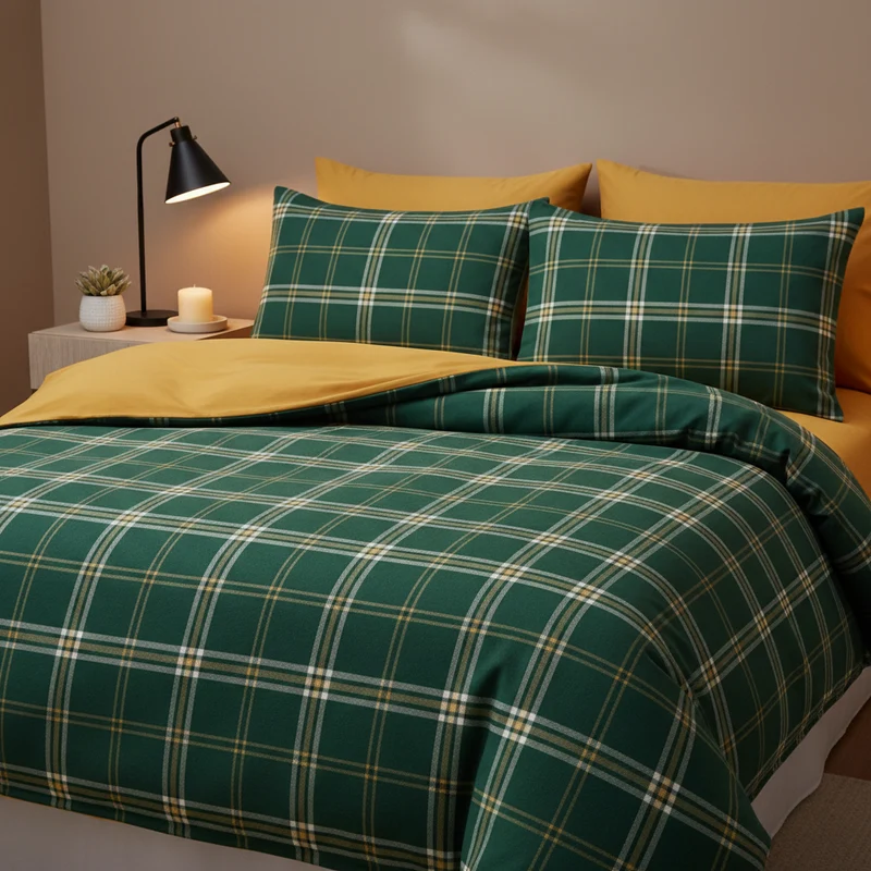 Housse de Couette Coton Lavé 600TC Nordique 3 Pièces – 4 Tailles