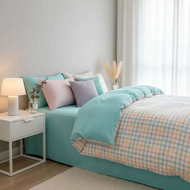 Housse de Couette Coton Lavé 600TC Nordique 3 Pièces – 4 Tailles