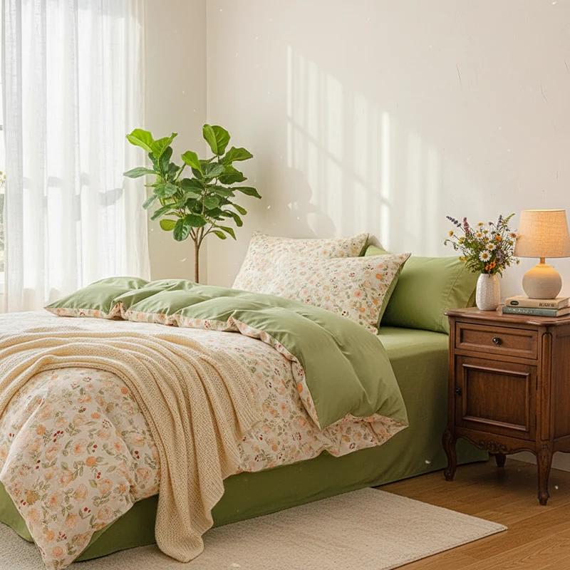 Housse de Couette Coton Lavé Pastoral – 150x200 au 220x240