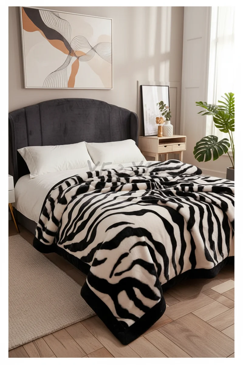 Couverture Lestée Raschel Premium — Velours Biface Hiver 2 à 5 kg