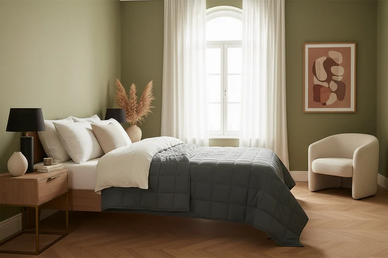 Couverture Lestée en Coton — Décompression & Sommeil Profond