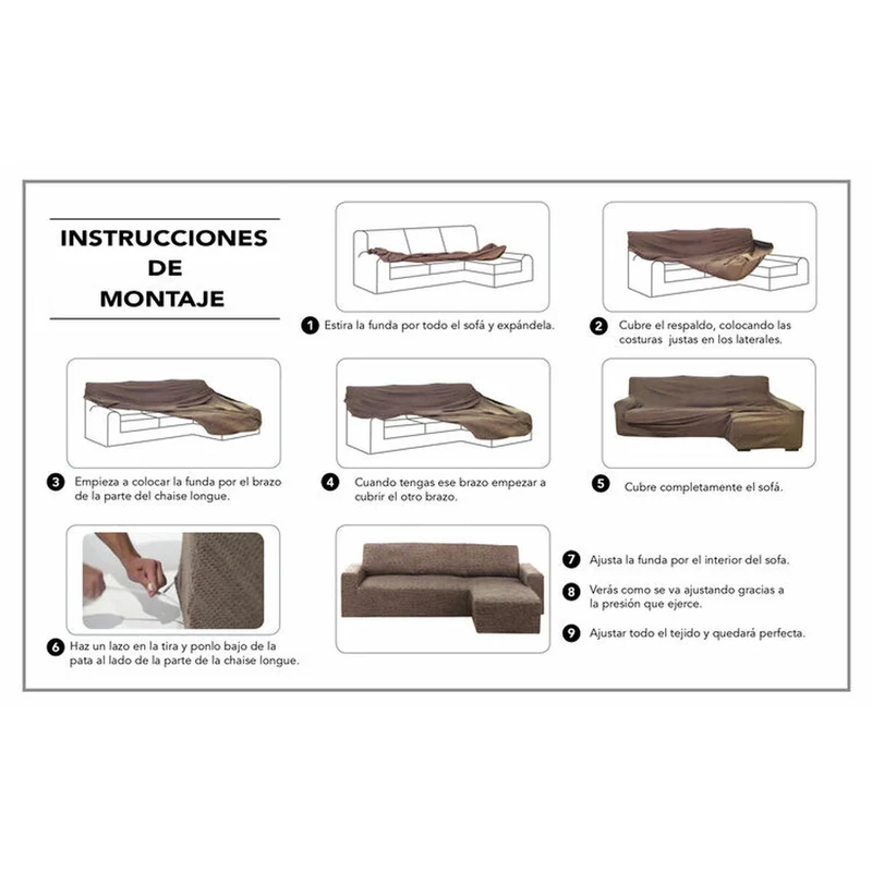 Housse pour chaise longue accoudoir long gauche Hosteline CAMERON Gris 48 x 29 x 14 cm