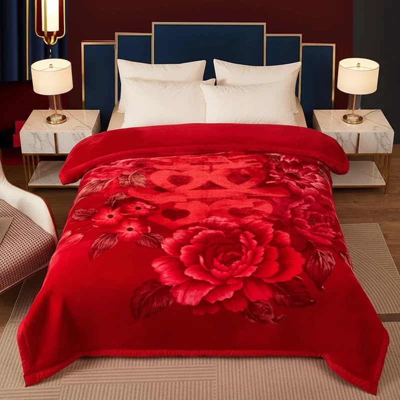 Couverture Lestée Raschel Imprimée – Hiver, Velours Doux