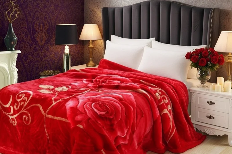 Couverture Lestée Raschel Imprimée – Hiver, Velours Doux