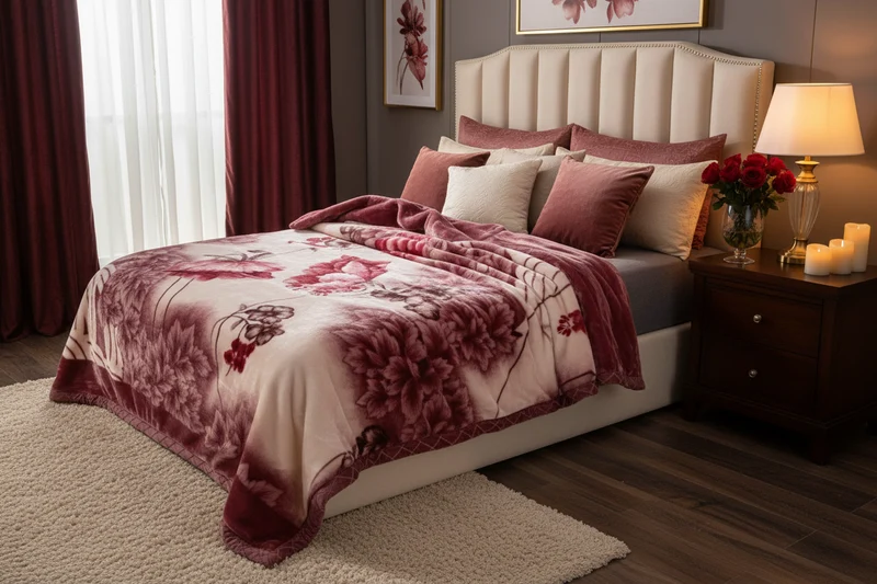 Couverture Lestée Raschel Imprimée – Hiver, Velours Doux