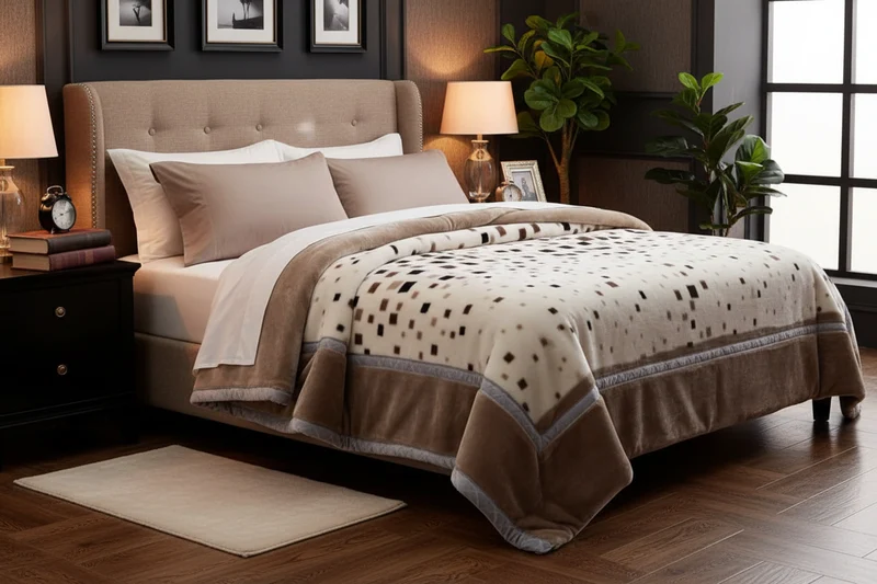 Couverture Lestée Raschel Imprimée – Hiver, Velours Doux