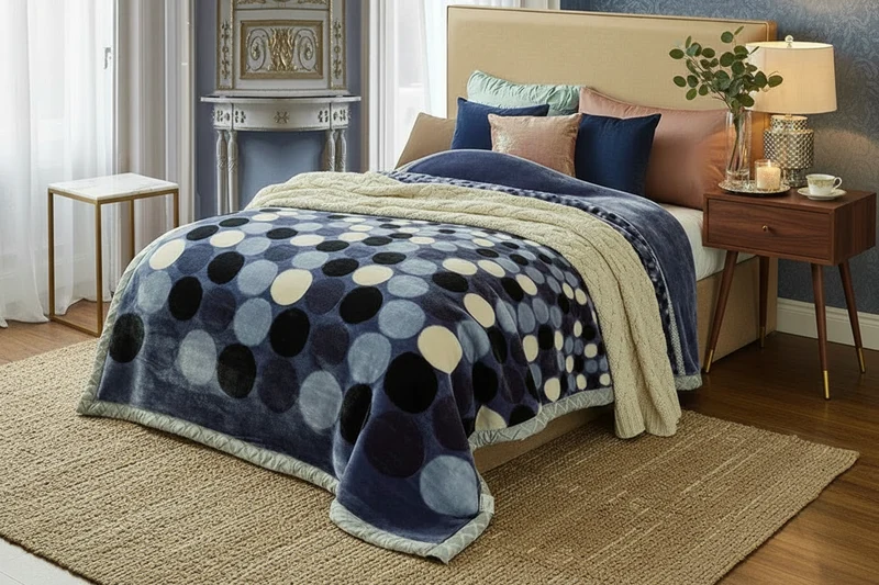 Couverture Lestée Raschel Imprimée – Hiver, Velours Doux