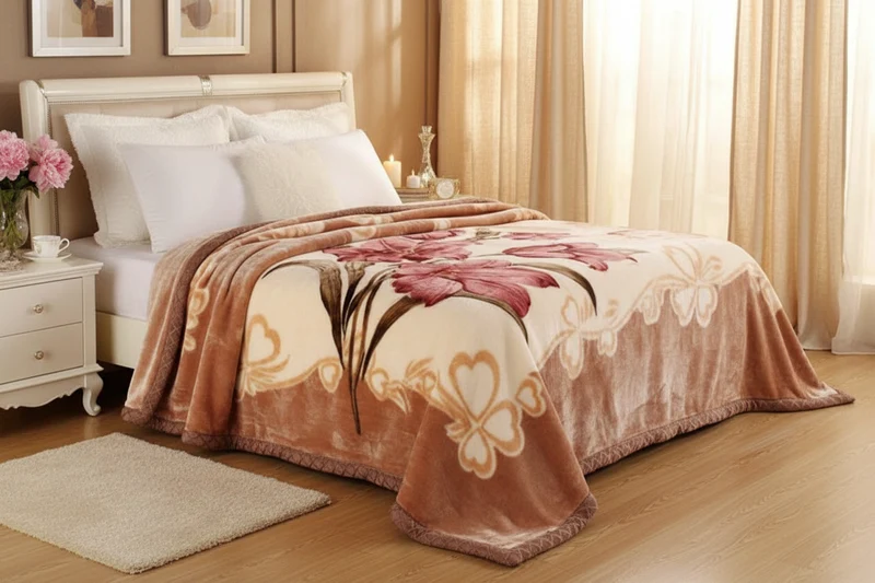 Couverture Lestée Raschel Imprimée – Hiver, Velours Doux