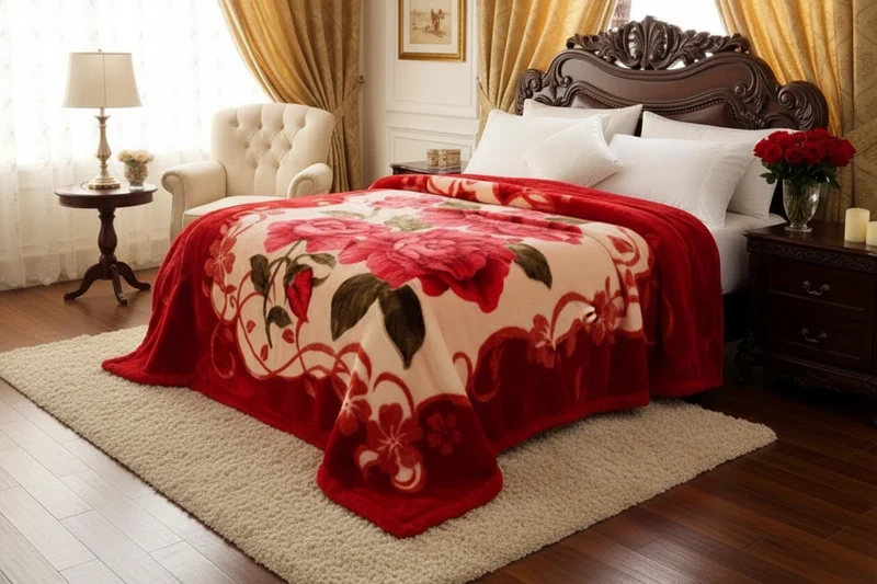 Couverture Lestée Raschel Imprimée – Hiver, Velours Doux