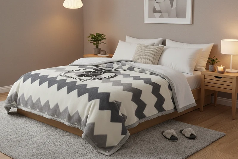 Couverture Lestée Raschel Imprimée – Hiver, Velours Doux