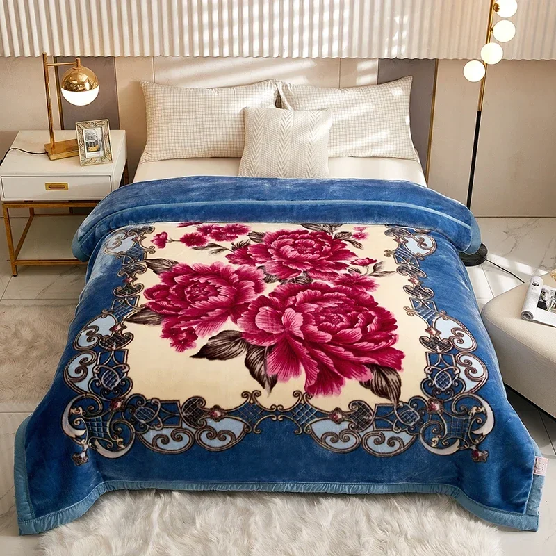 Couverture Lestée Raschel Imprimée – Hiver, Velours Doux