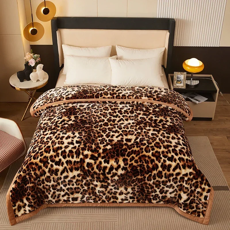 Couverture Lestée Raschel Imprimée – Hiver, Velours Doux