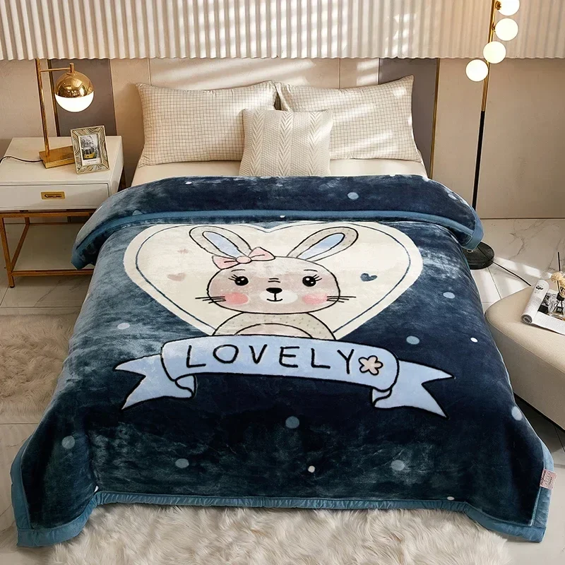 Couverture Lestée Raschel Imprimée – Hiver, Velours Doux