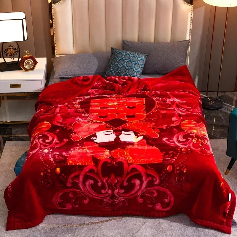 Couverture Lestée Raschel Imprimée – Hiver, Velours Doux