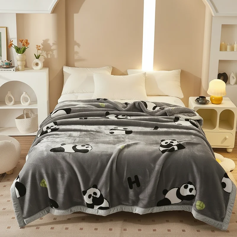 Couverture Lestée Raschel Imprimée – Hiver, Velours Doux