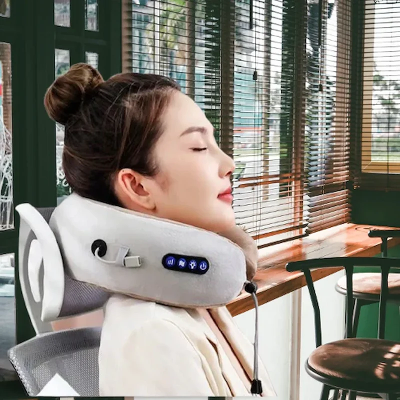 Oreiller de Massage Cervical Chauffant USB-C