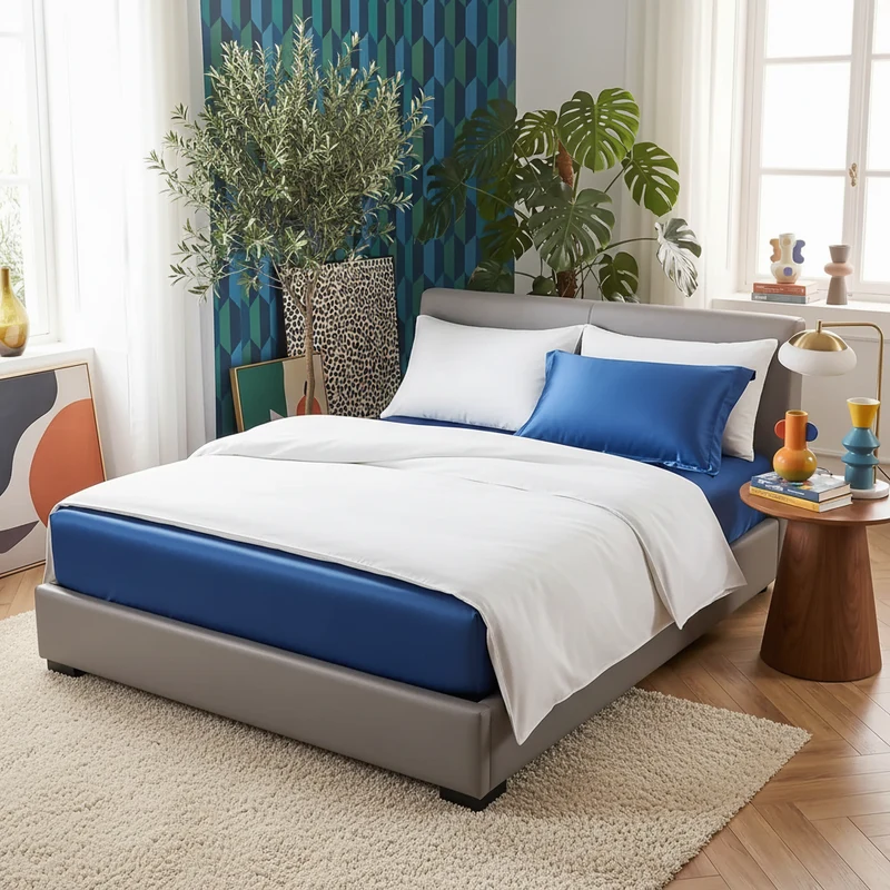 Drap Housse Satiné Ice Silk Effet Soie – 19 Couleurs