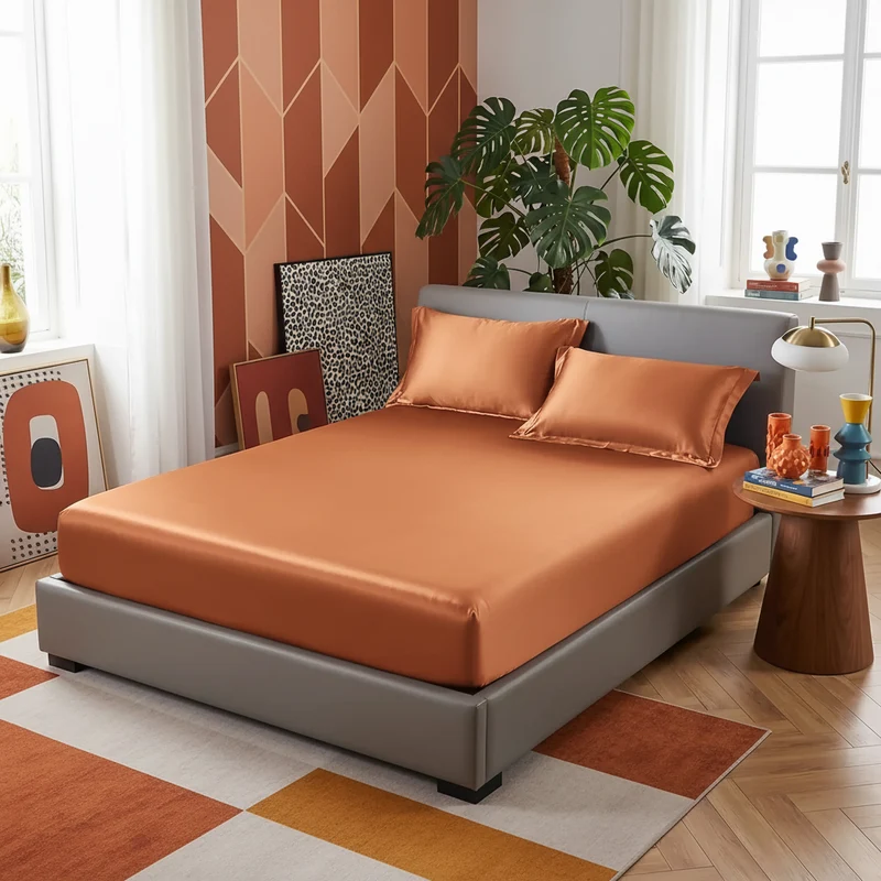 Drap Housse Satiné Ice Silk Effet Soie – 19 Couleurs