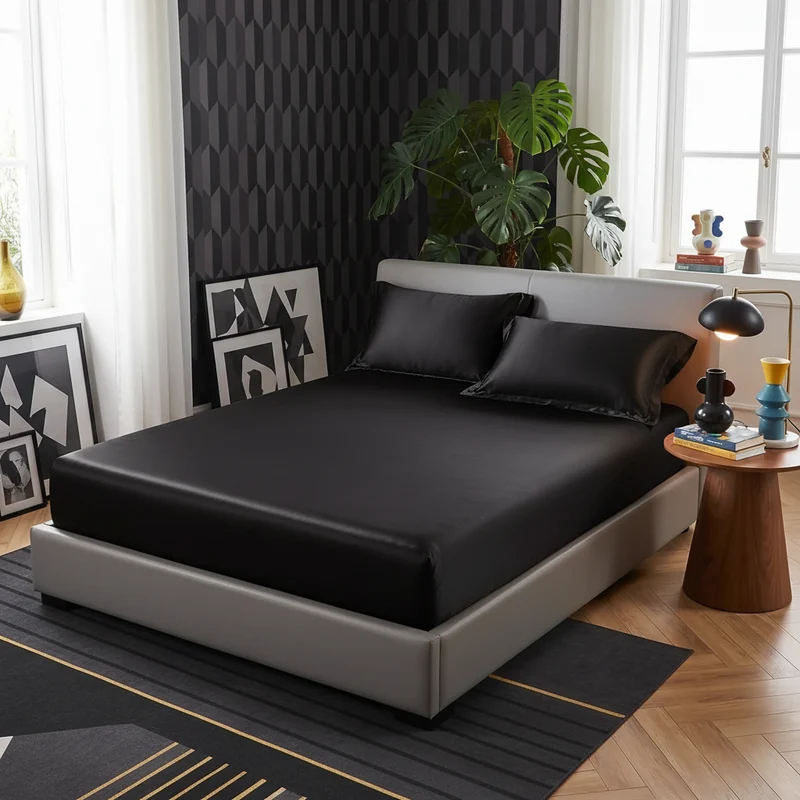 Drap Housse Satiné Ice Silk Effet Soie – 19 Couleurs