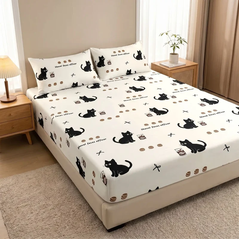 Drap Housse Chat Cartoon Polyester 200TC