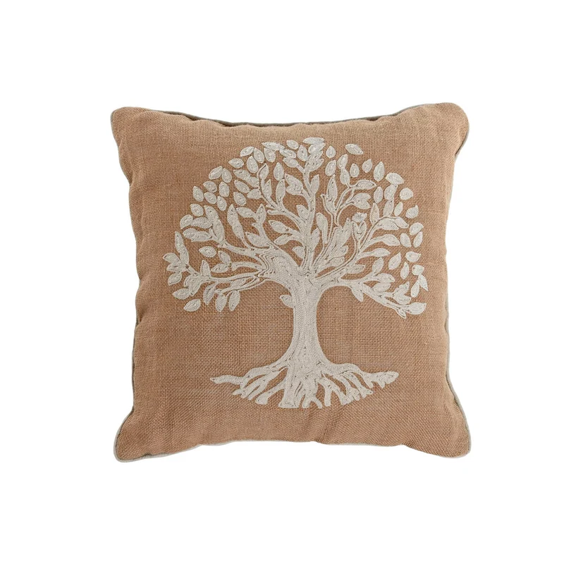 Coussin Home ESPRIT Blanc Marron Arbre Romantique 45 x 15 x 45 cm (2 Unités)