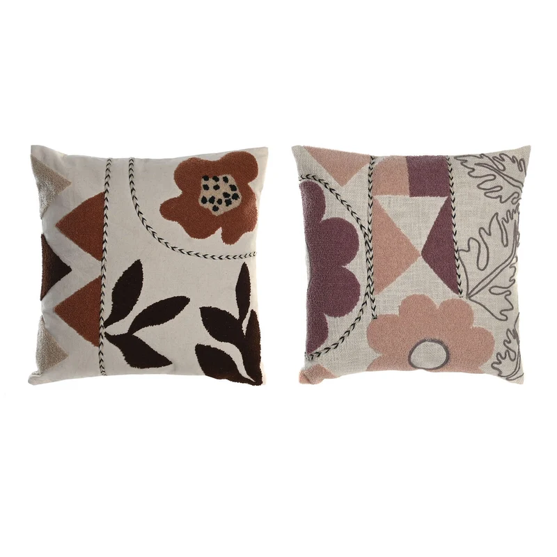 Coussin DKD Home Decor Blanc Rose 45 x 15 x 45 cm (2 Unités)