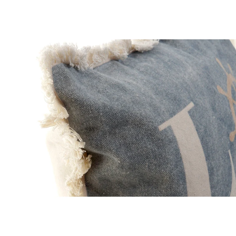 Coussin DKD Home Decor Bleu Blanc Marin Frange (45 x 10 x 45 cm) (2 Unités)
