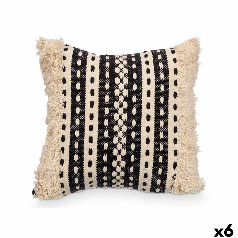 Coussin Gift Decor Noir Beige 45 x 15 x 45 cm (6 Unités)