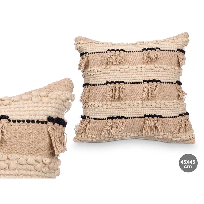Coussin Gift Decor Noir Naturel 45 x 15 x 45 cm (6 Unités)