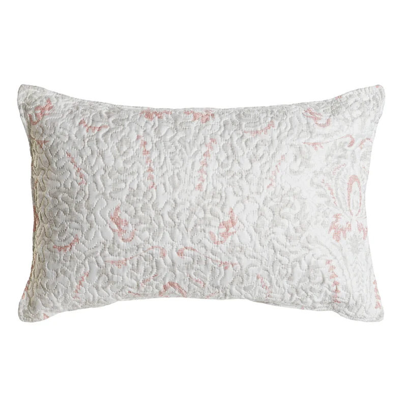Coussin DKD Home Decor Blanc Polyester Floral 60 x 10 x 40 cm