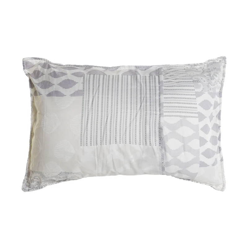Coussin DKD Home Decor Beige Gris Polyester Patchwork 60 x 10 x 40 cm