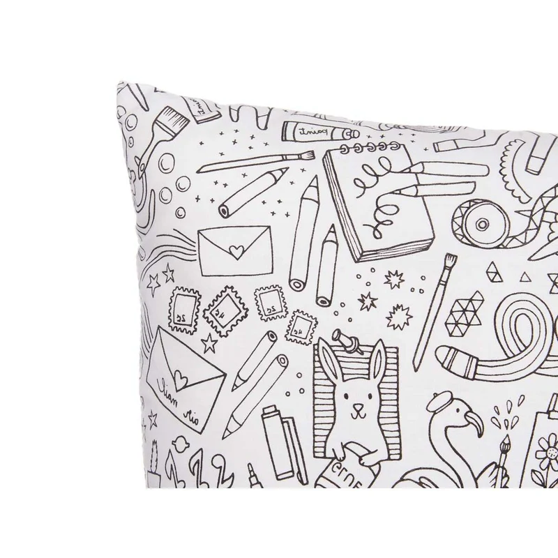 Coussin Pincello Blanc Noir 43 x 13 x 43 cm Pour peindre (6 Unités)
