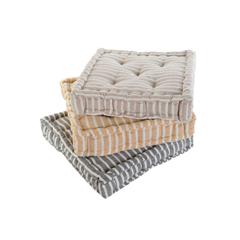 Coussin Home ESPRIT Jaune Beige méditerranéen 56 x 56 x 13 cm (3 Unités)