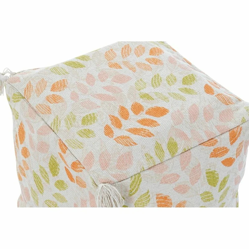 Coussin de sol DKD Home Decor Beige Feuille d'une plante Shabby Chic 40 x 40 x 40 cm