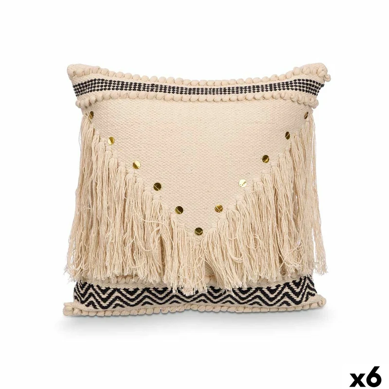 Coussin Gift Decor Noir Naturel 45 x 15 x 45 cm (6 Unités)