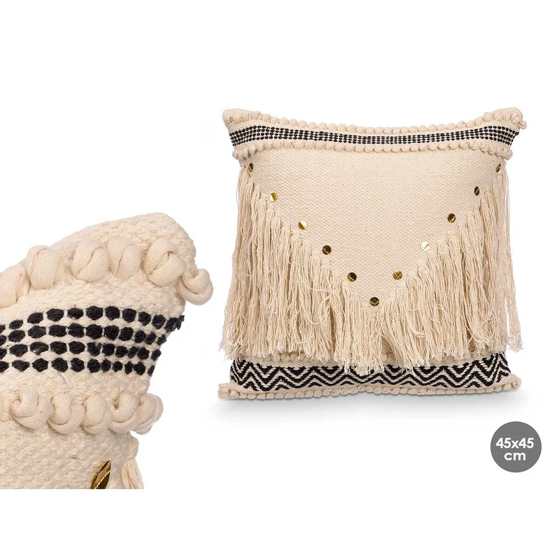 Coussin Gift Decor Noir Naturel 45 x 15 x 45 cm (6 Unités)