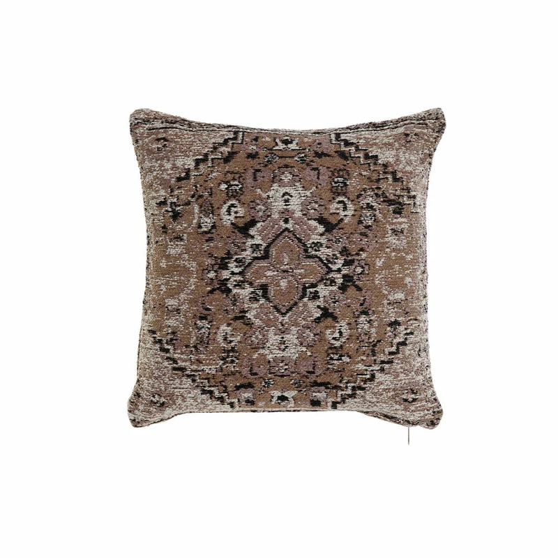 Coussin DKD Home Decor Plastique Blanc Marron Noir Rectangulaire Carré Arabe 45 x 12 x 45 cm