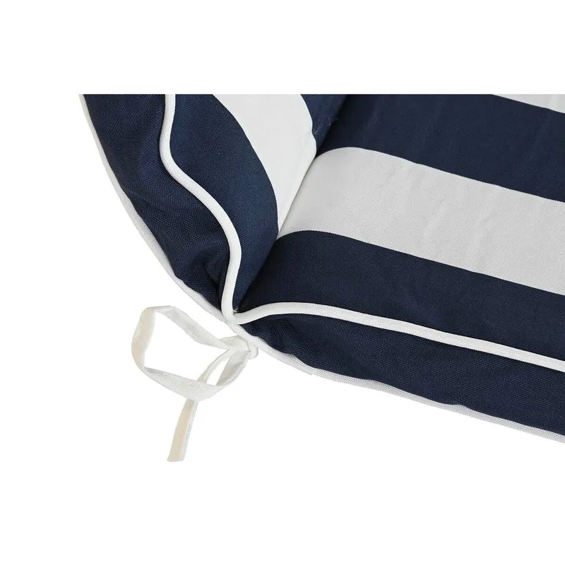 Coussin DKD Home Decor Blanc Blue marine Rayures 42 x 4 x 115 cm