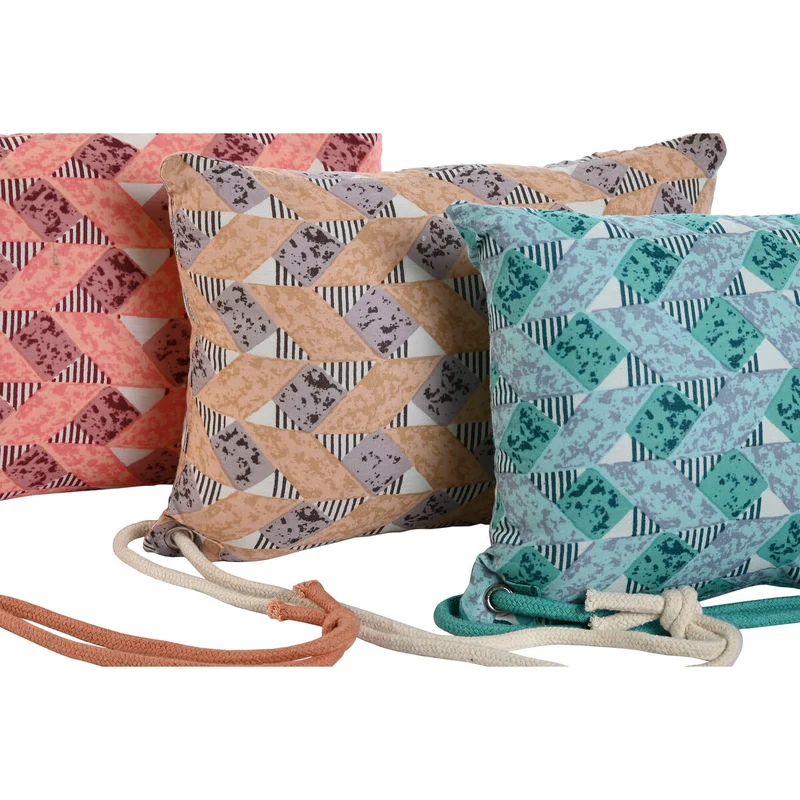Coussin Home ESPRIT Marron Turquoise Corail 30 x 10 x 20 cm (3 Unités)