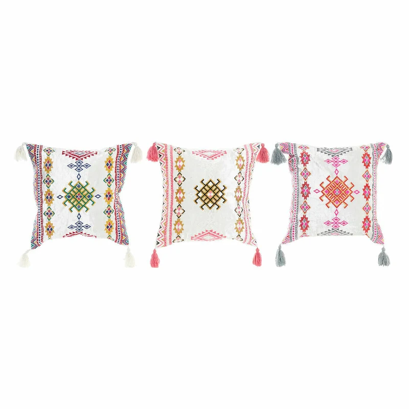 Coussin DKD Home Decor 8424001817528 Multicouleur Arabe 40 x 10 x 40 cm Frange (3 Pièces)