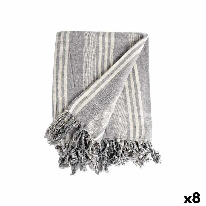 Foulard multi-usages Gift Decor Blanc Gris 235 x 205 cm Rayures (8 Unités)