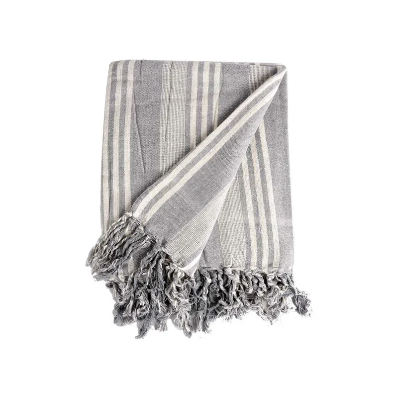 Foulard multi-usages Gift Decor Blanc Gris 235 x 205 cm Rayures (8 Unités)
