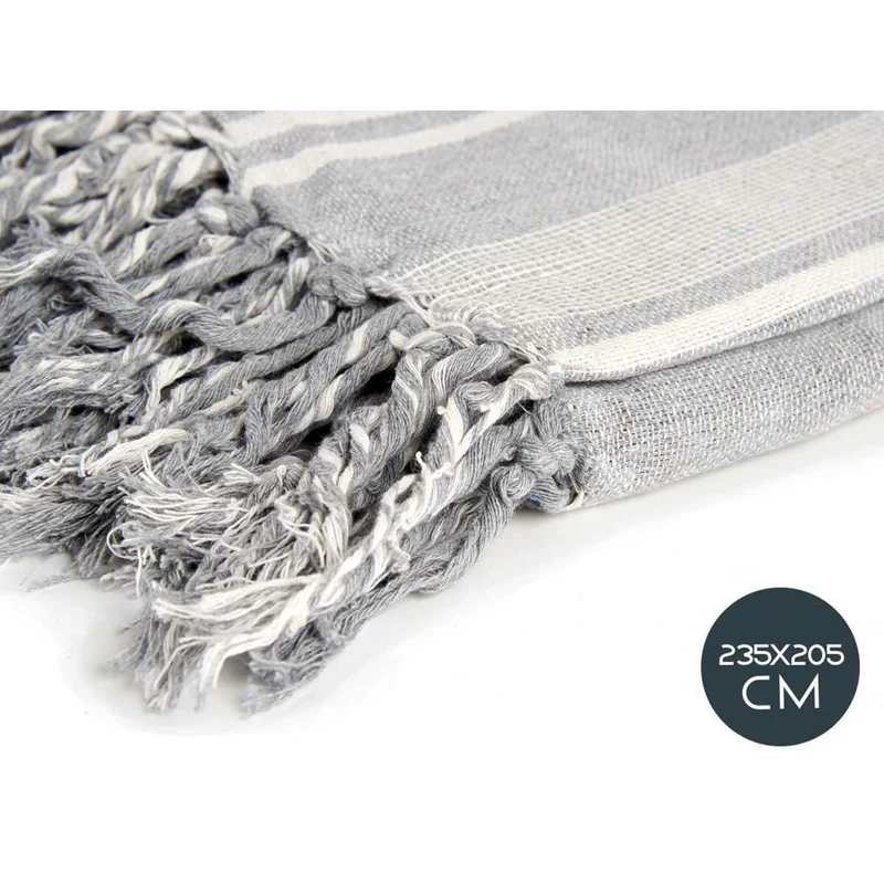Foulard multi-usages Gift Decor Blanc Gris 235 x 205 cm Rayures (8 Unités)