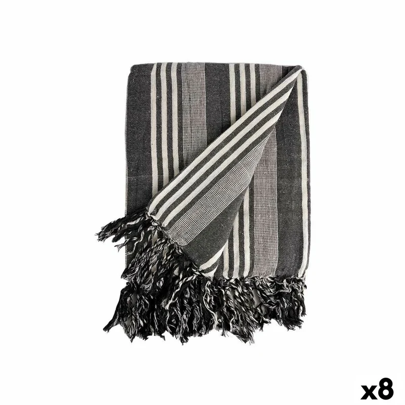 Foulard multi-usages Gift Decor Blanc Gris 235 x 205 cm Rayures (8 Unités)