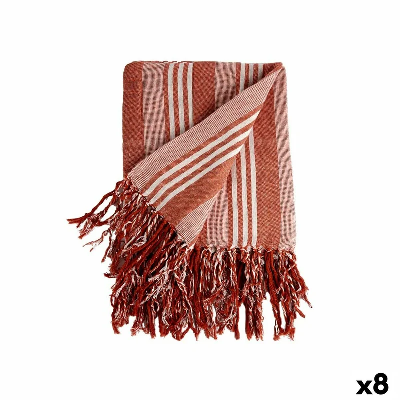 Foulard multi-usages Gift Decor Blanc Rouge 235 x 205 cm Rayures (8 Unités)